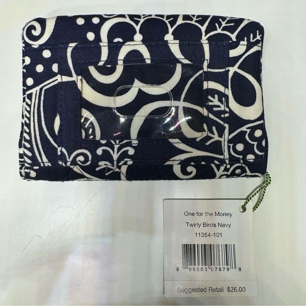Vera Bradley One for the Money Wallet Twirly Birds Navy Retired Print NWT